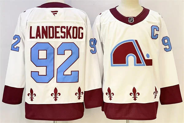 Men's Colorado Avalanche #92 Gabriel Landeskog Fanatics White 2021 Reverse Retro Jersey