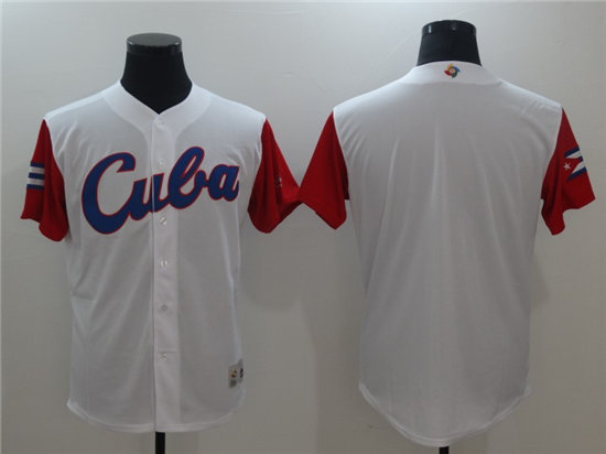 Men's Cuba Baseball Majestic White 2017 World Baseball Classic Stitched Team Jersey