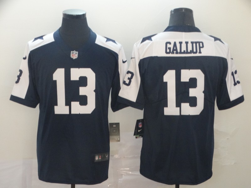 Men's Dallas Cowboys #13 Michael Gallup Nike Navy Alternate Vapor Limited Jersey