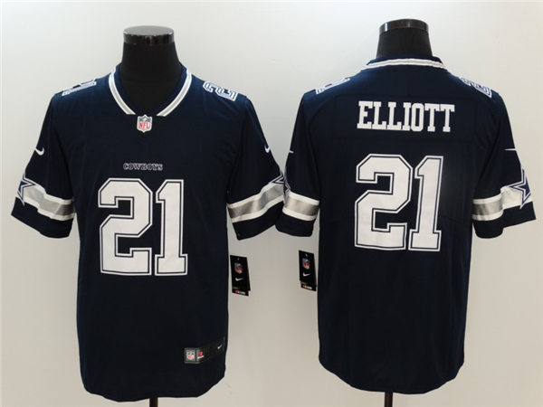 Men's Dallas Cowboys #21 Ezekiel Elliott Nike Navy Team Color Untouchable Limited Jersey