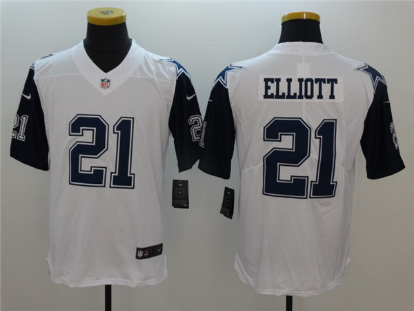 Men's Dallas Cowboys #21 Ezekiel Elliott Nike White Color Rush Legend Player Jersey