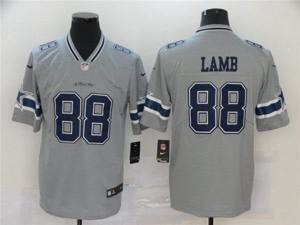 Men's Dallas Cowboys #88 CeeDee Lamb Grey Nike Inverted Legend Jersey