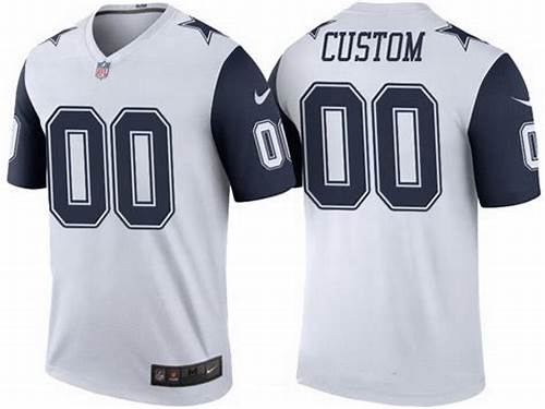 Men's  Custom Dallas Cowboys Nike White Color Rush Game Personal Adults Football Jersey
