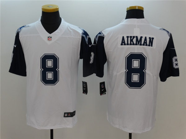 Men's Dallas Cowboys Retired Player #8 Troy Aikman Nike White Color Rush Legend Player Jersey
