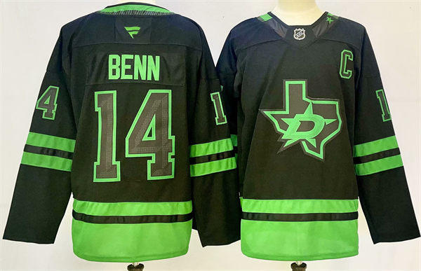 Youth  Dallas Stars #14 Jamie Benn Fanatics Blackout Alternate Premium Jersey