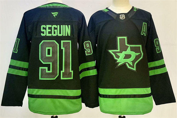 Youth Dallas Stars #91 Tyler Seguin Fanatics Blackout Alternate Premium Jersey