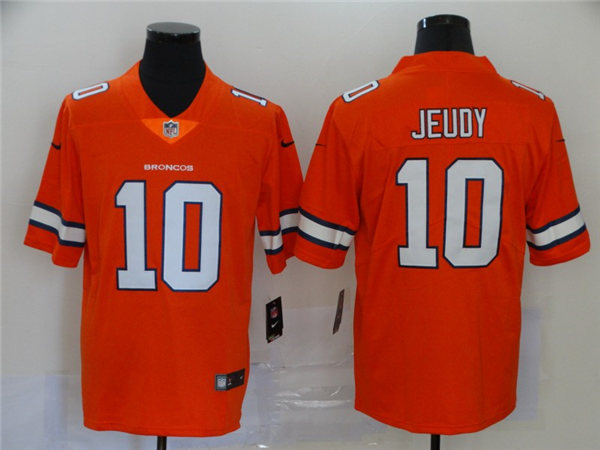 Men's Denver Broncos #10 Jerry Jeudy Orange Nike NFL Vapor Untouchable Color Rush Limited Player Jersey