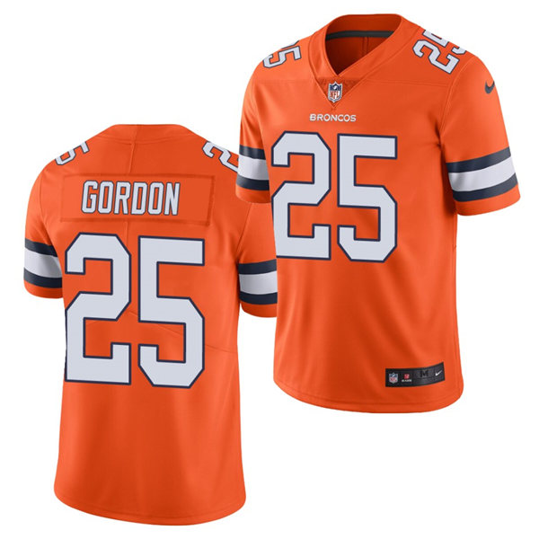 Men's Denver Broncos #25 Melvin Gordon III  Orange Nike NFL Vapor Untouchable Color Rush Limited Player Jersey