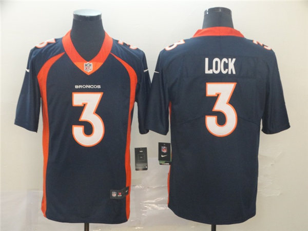Men's Denver Broncos #3 Drew Lock Navy Nike NFL Vapor Untouchable Limited Jersey