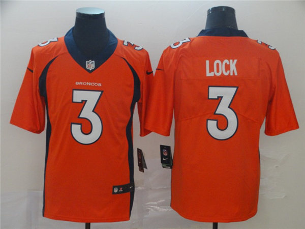 Men's Denver Broncos #3 Drew Lock Orange Nike NFL Vapor Untouchable Limited Jersey