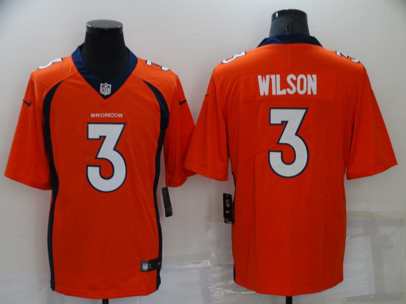 Men's Denver Broncos #3 Russell Wilson Nike Orange Vapor Untouchable Limited Jersey