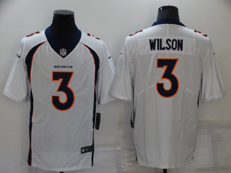 Men's Denver Broncos #3 Russell Wilson Nike White Vapor Untouchable Limited Jersey