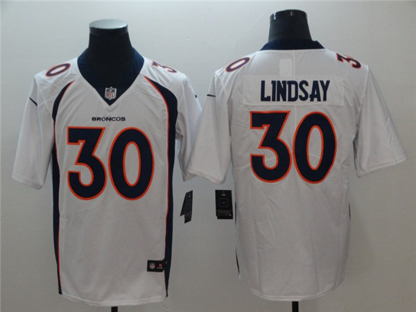 Men's Denver Broncos #30 Phillip Lindsay  White Nike NFL Vapor Untouchable Limited Jersey