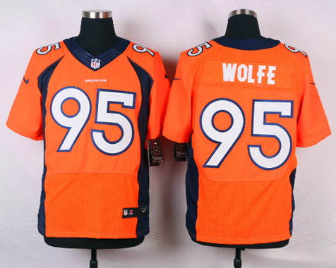 Mens Denver Broncos #95 Derek Wolfe Orange Nik Elite Jersey