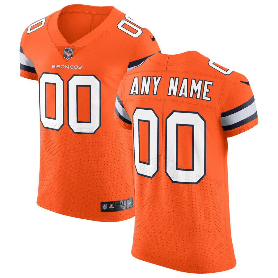 Men's Custom Denver Broncos Nike Orange Color Rush Limted Adults Personal Football Jersey