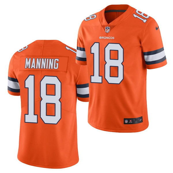 Men's Denver Broncos #18 Peyton Manning Orange Nike NFL Vapor Untouchable Color Rush Limited Player Jersey
