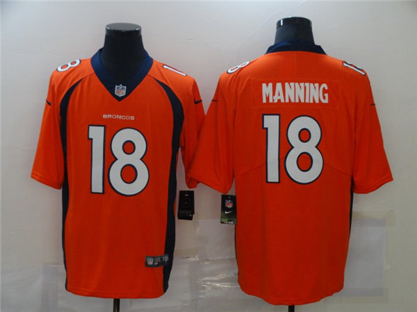 Men's Denver Broncos #18 Peyton Manning Orange Nike NFL Vapor Untouchable Limited Jersey