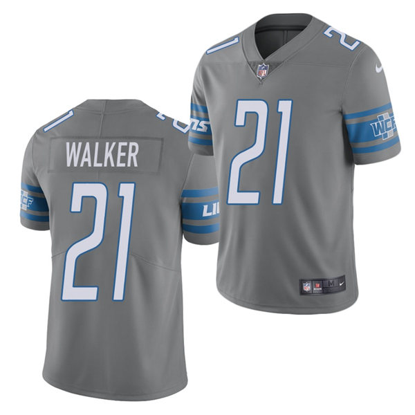 Men's Detroit Lions #21 Tracy Walker Nike Steel Color Rush Limited Player Jersey
