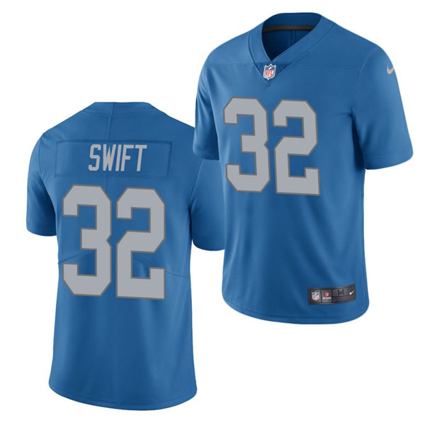 Men's Detroit Lions #32 D'Andre Swift Nike Blue 2017 Throwback Limited Player Jersey