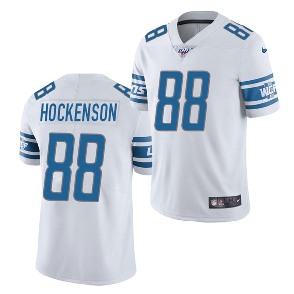 Men's Detroit Lions #88 T.J. Hockenson Nike White Vapor Untouchable Limited Jersey
