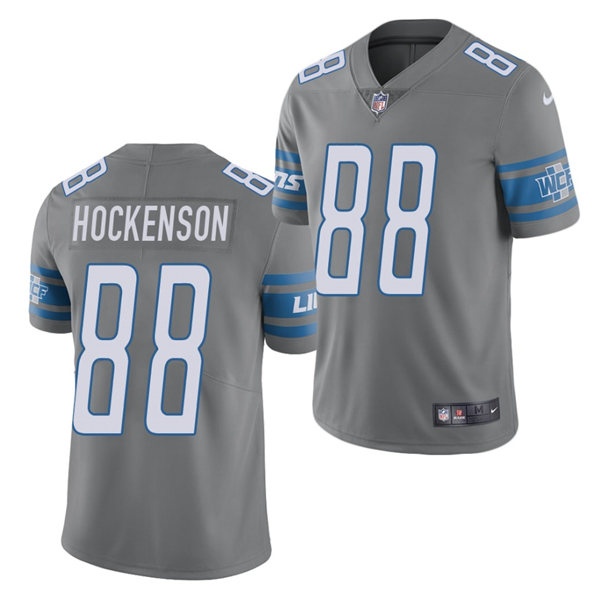 Men's Detroit Lions #88 T.J. Hockenson Nike Steel Color Rush Limited Player Jersey