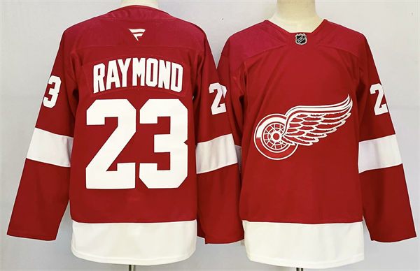 Men's Detroit Red Wings #23 Lucas Raymond Fanatics Home Red Jersey