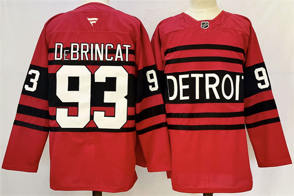 Men's Detroit Red Wings #93 Alex DeBrincat Fanatics Red 2022 Reverse Retro Primegreen Jersey