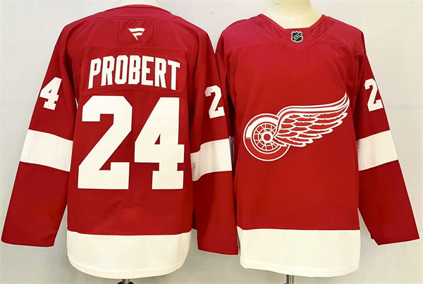 Men's Detroit Red Wings Retired Player #24 Bob Probert Fanatics Home Red Jersey