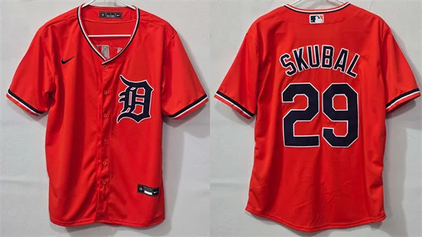 Men's Detroit Tigers #29 Tarik Skubal Nike 2026 Orange Alternate Limited Jersey