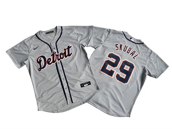 Men's Detroit Tigers #29 Tarik Skubal Nike Grey Road Limited Player Jersey