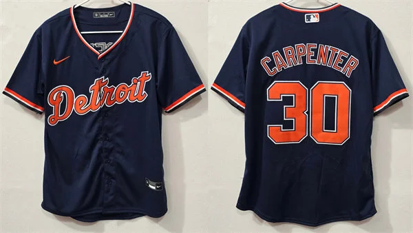 Men's Detroit Tigers #30 Kerry Carpenter Nike 2026 Navy Alternate Limited Jersey