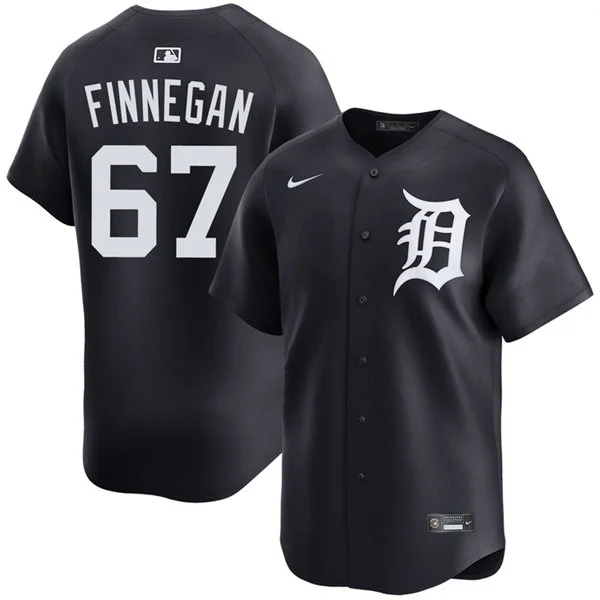 Mens Detroit Tigers #67 Kyle Finnegan Nike Navy White Alternate Limited Player Jersey