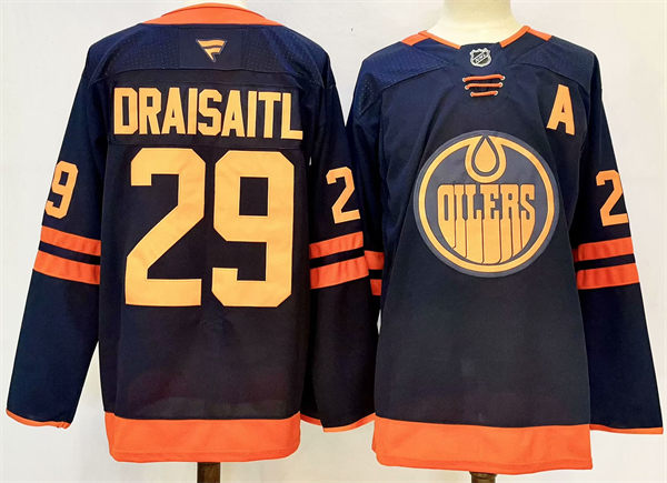 Men's Edmonton Oilers #29 Leon Draisaitl Fanatics Navy Alternate Jersey