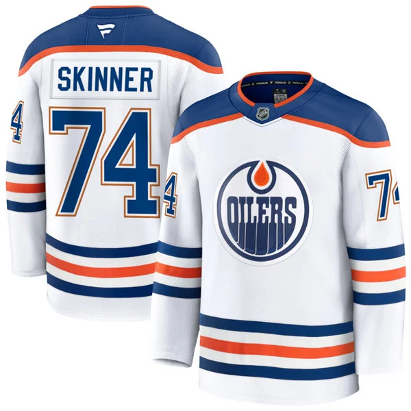 Men's Edmonton Oilers #74 Stuart Skinner Fanatics Away White Jersey