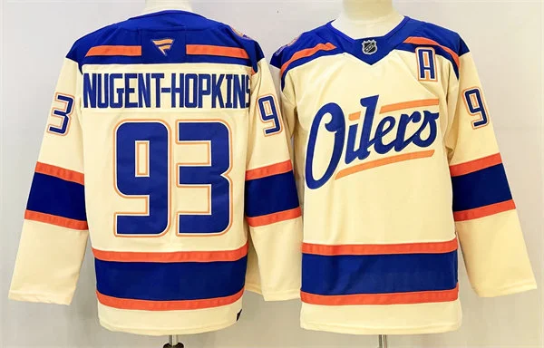 Men's Edmonton Oilers #93 Ryan Nugent-Hopkins Cream Alternate Oil Country Jersey