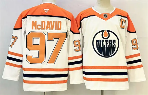 Youth Edmonton Oilers #97 Connor McDavid 2021 Season Reverse Retro Authentic Special Edition White Jersey
