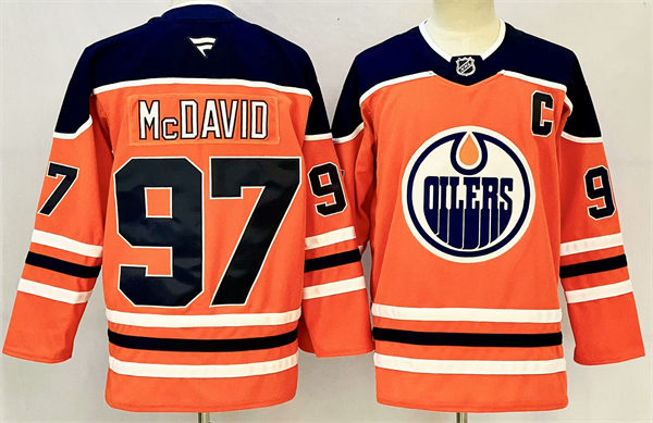 Men's Edmonton Oilers #97 Connor McDavid Fanatics Orange  Home Player Jersey