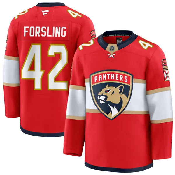 Men's Florida Panthers #42 Gustav Forsling Fanatics Red Home Primegreen Player Jersey