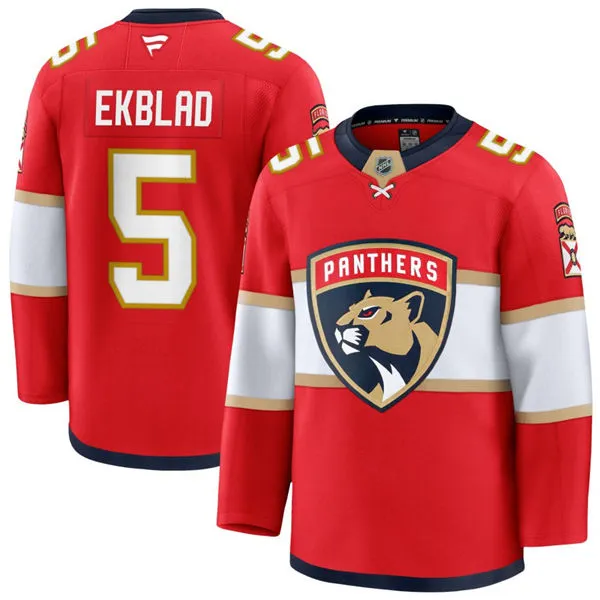 Youth Florida Panthers #5 Aaron Ekblad Red Stitched Fanatics Jersey