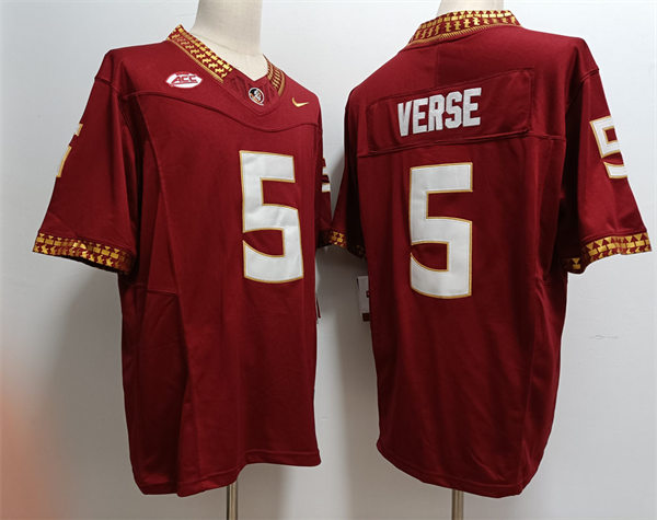 Men's Florida State Seminoles #5 Jared Verse Nike 2023 Garnet College Football Game Jersey