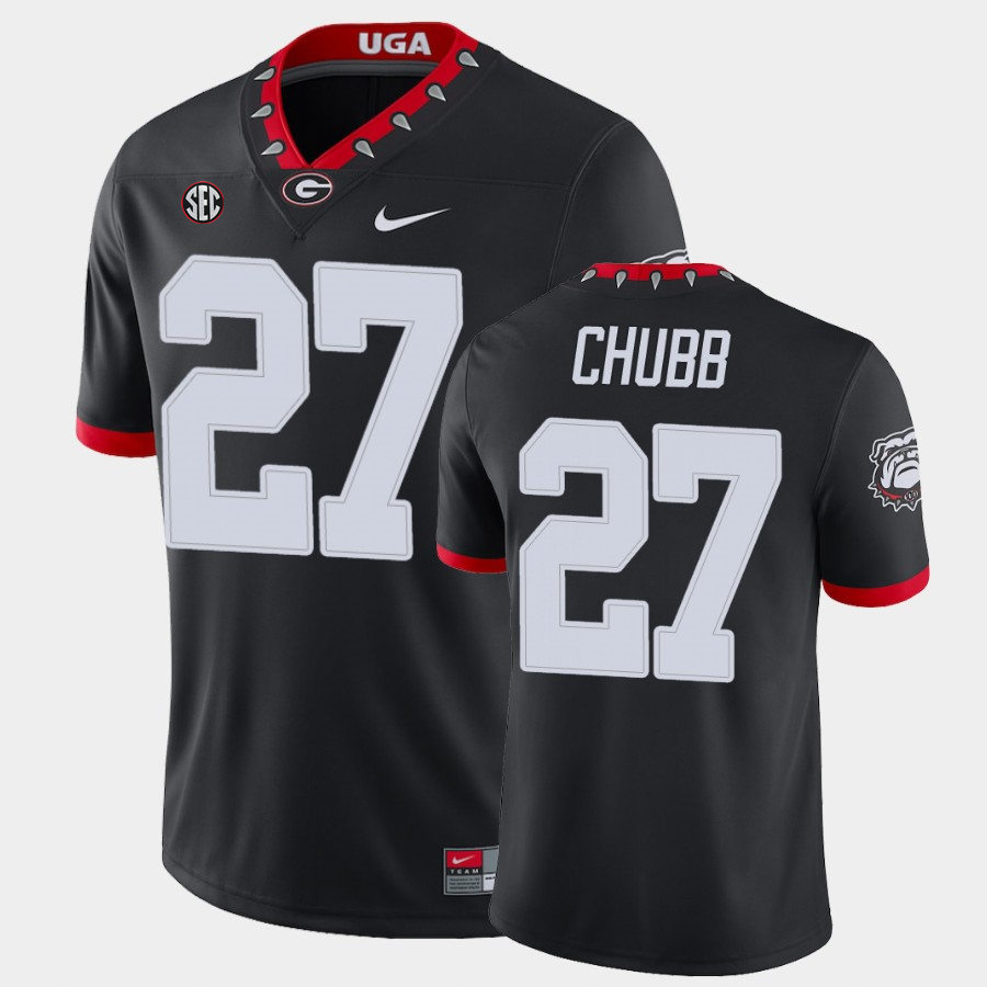 Mens Georgia Bulldogs #27 Nick Chubb Nike 2020 Black College Football Jersey
