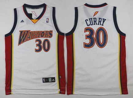 Men's Golden State Warriors #30 Stephen Curry Rookie White Swingman Jersey