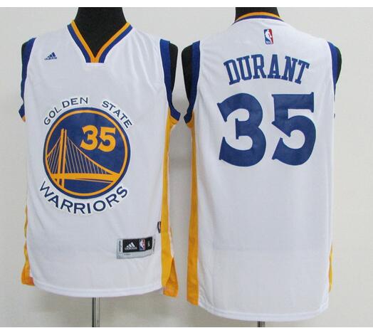 Men's Golden State Warriors Kevin Durant Adidas Home White Revolution 30 Swingman Player Jersey