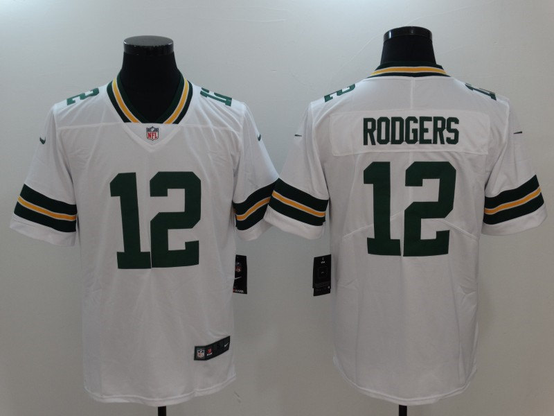 Men's Green Bay Packers #12 Aaron Rodgers Player Nike White Game Football Jersey
