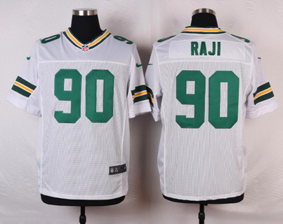 Mens Nike Green Bay Packers #90 B.J. Raji White Elite Jersey