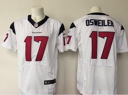Men's Houston Texans #17 Brock Osweiler White Road NFL Nike Elite Jersey