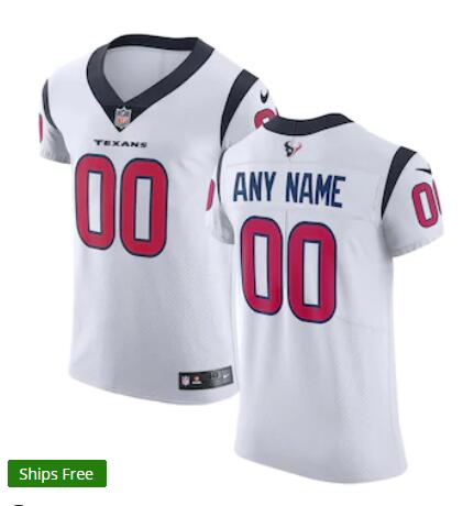 Mens Nike Houston Texans Customized White Limited Jersey