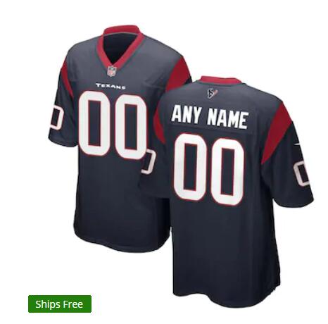 Mens Nike Houston Texans Customized Nike Navy Vapor Limited Jersey 