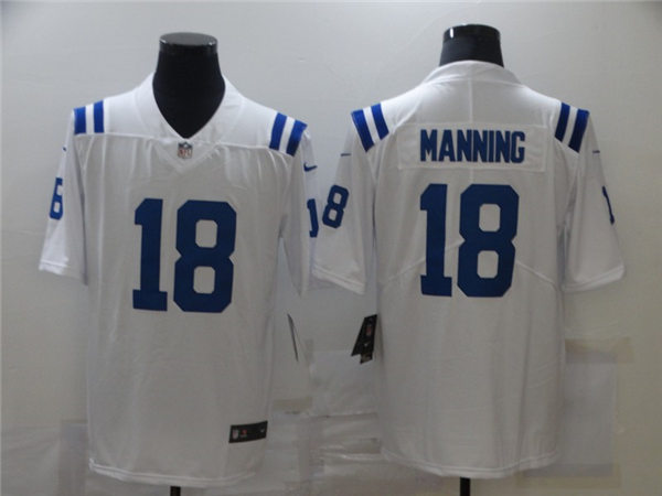 Men's Indianapolis Colts Retired Player #18 Peyton Manning Nike White NFL Vapor Limited Jersey