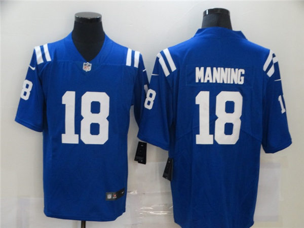 Men's Indianapolis Colts Retired Player #18 Peyton Manning Nike Royal NFL Vapor Limited Jersey